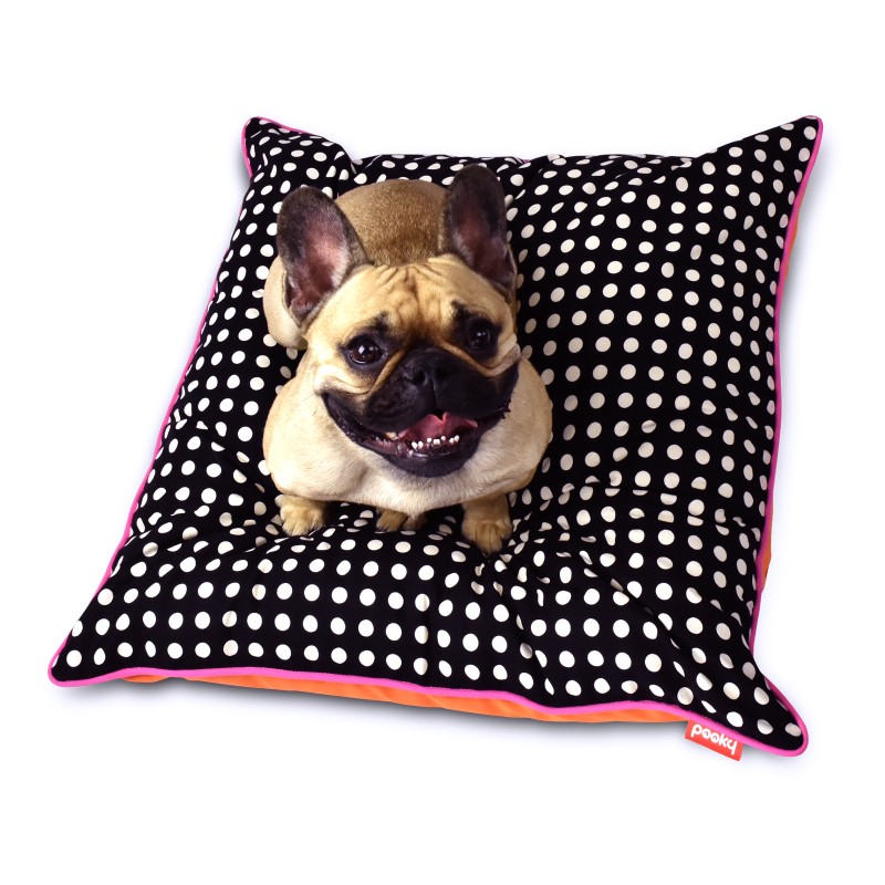 Pooky Pets - Cushions - Polka Dot  - Black - Orange