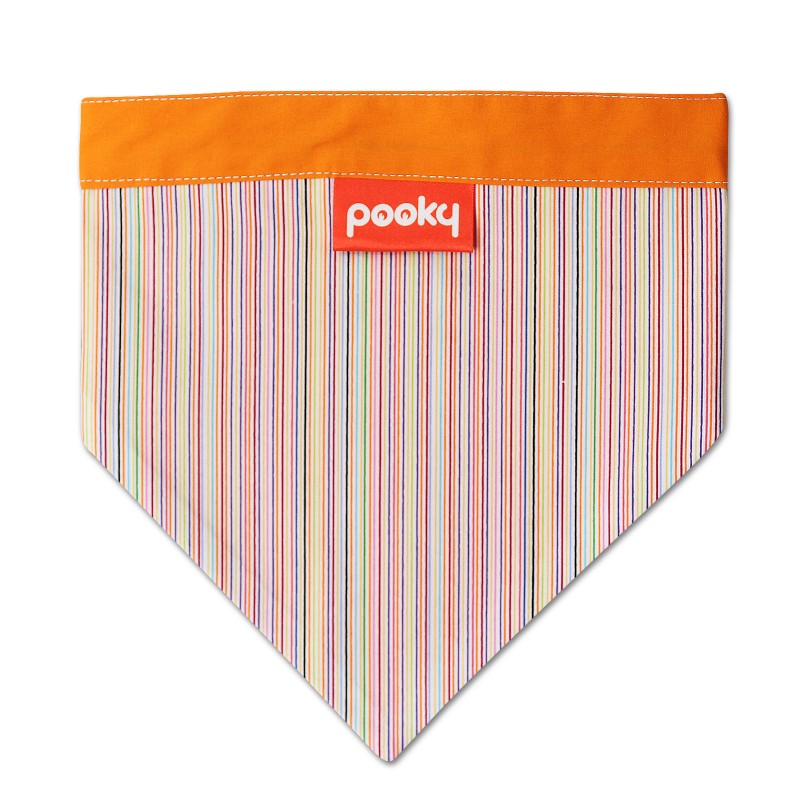 Pooky Pets - Reversible Bandana - Stripe Rainbow and Orange Pooky Pets - Reversible Bandana - Stripe Rainbow and Orange
